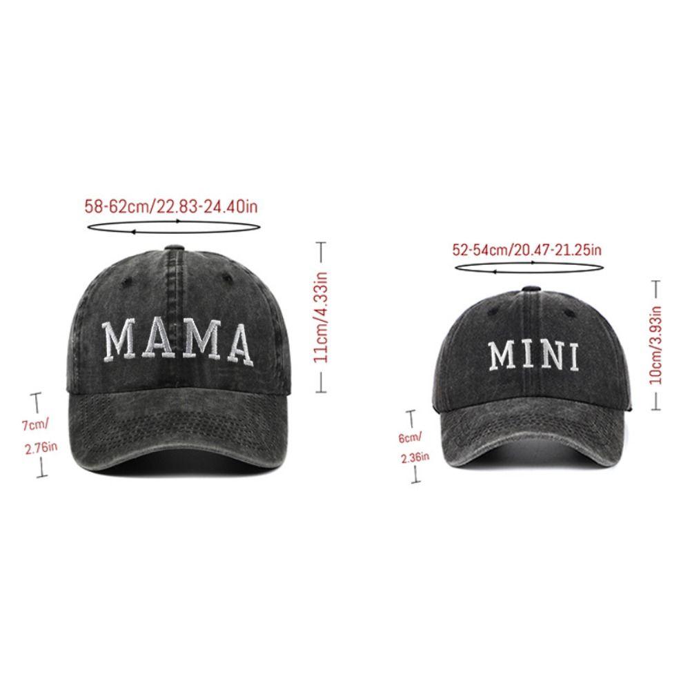 Vintage Daddy Mama Mini Embroidery Caps Washed Cotton Family Matching Baseball Cap Gifts