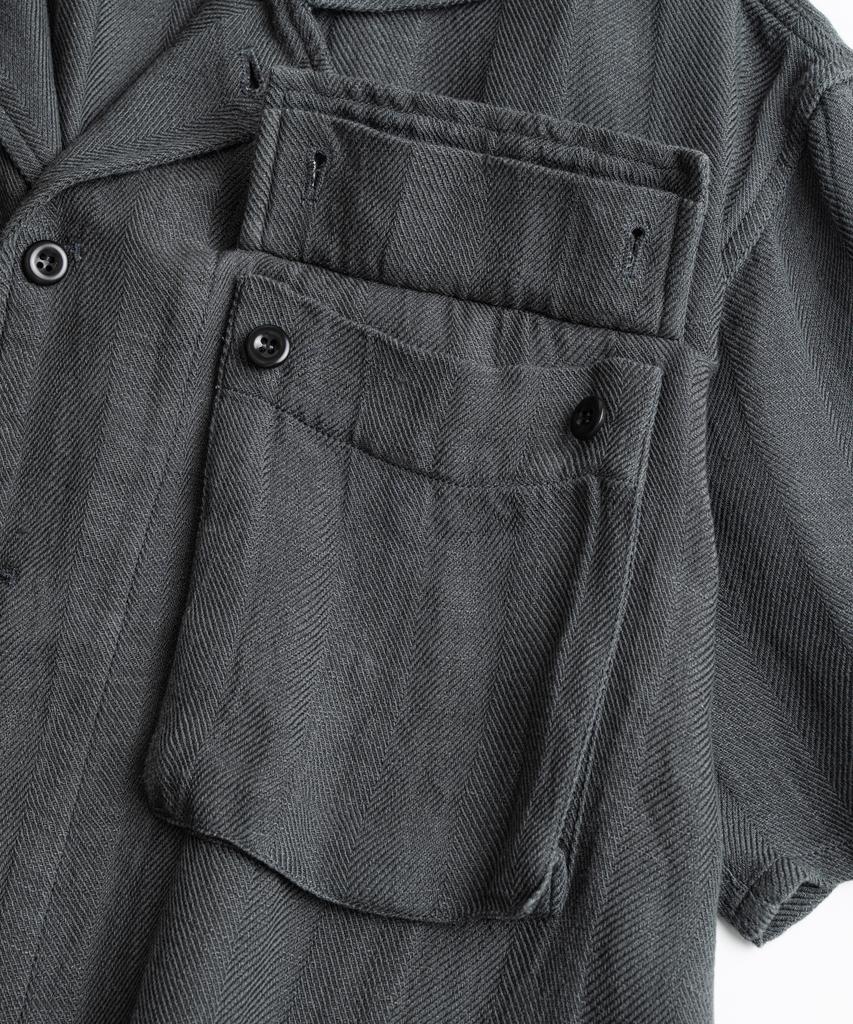 Bihebieo Dyed Hbt Linen M43 1/2 Shirts Anthracite