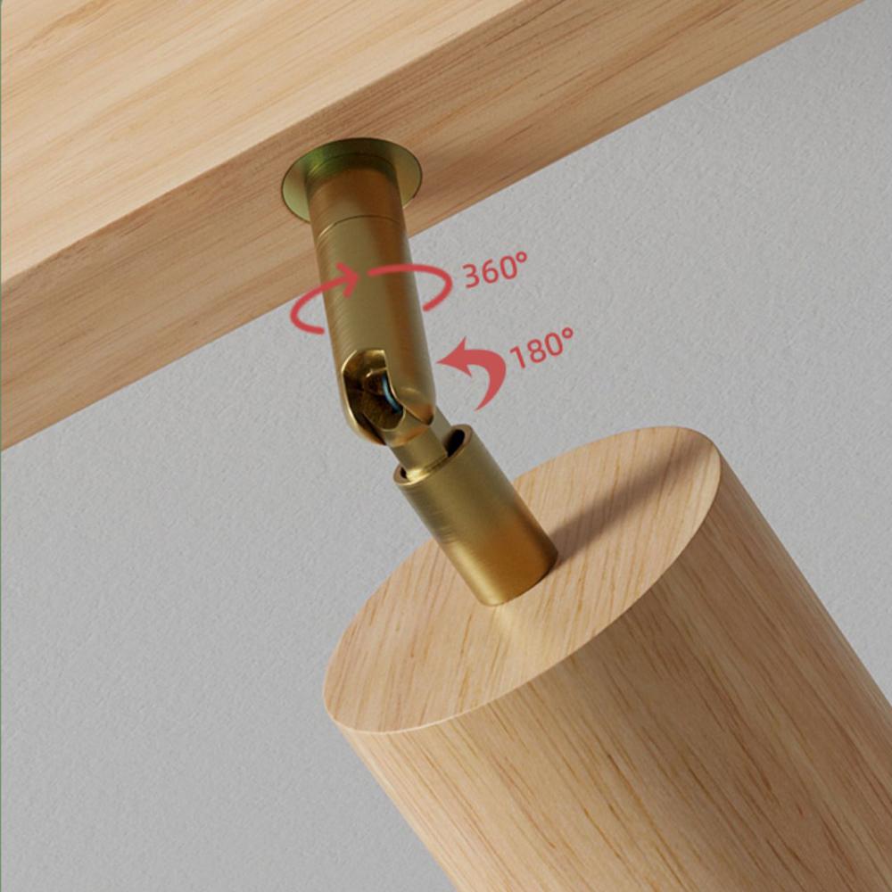 Nordic Wooden LED Ceiling Light Ceiling Spotlight LED Rail Track Lamps for Living Room Bedroom Kitchen Restaurant Decoration