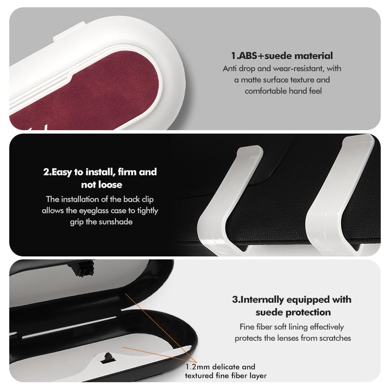 For Ford ABS Suede Car Mounted Glasses Case Anti Drop Vehicle Sunglasses Holder Focus mk2 mk3 mk4 Fiesta Ranger Mondeo S-MAX