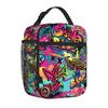 Bolsa de Almuerzo Aislada Reutilizable Portátil Oxford para Viajes Trabajo con Diseño de Graffiti Urbano Cómics Hip Hop