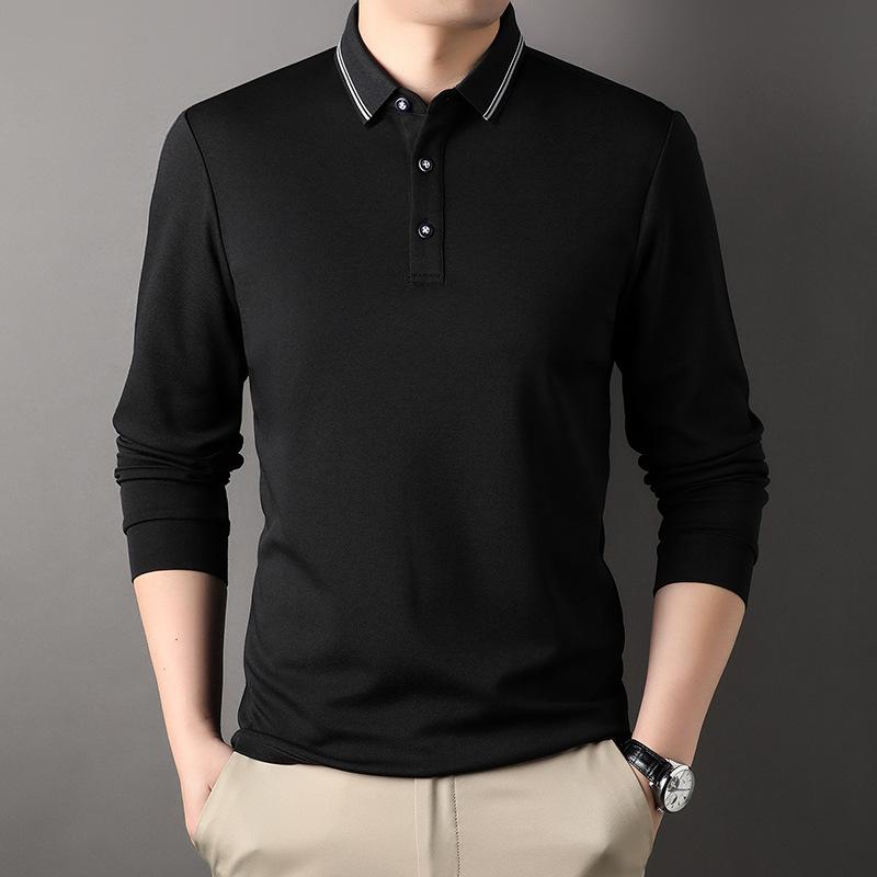 

Мужская футболка с длинным рукавом Весенне-осенняя модная футболка для молодых и среднего возраста Повседневная однотонная футболка Базовая футболка Дышащий топ XXXL