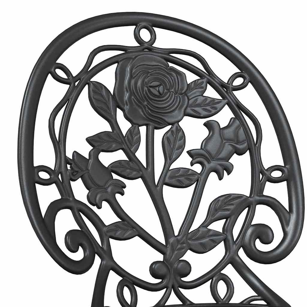 Garden Bistro Set 3 pcs Black Aluminum