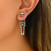 1 Pair of Gothic Skull Earrings for Ladies - Dangle Pendant Earrings, Essential for Everyday Wear and Halloween Parties, Skull-Motif Jewellery
