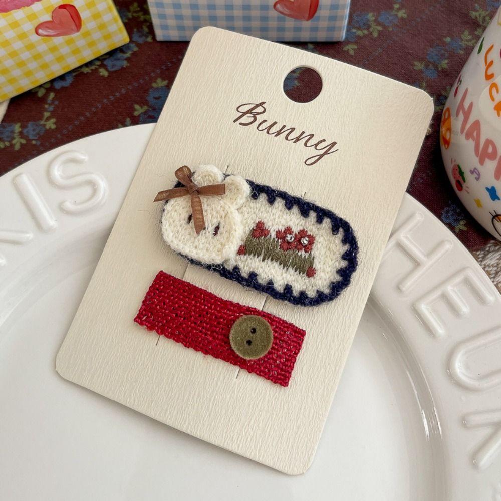 Non-Slip Grip Animal Hair Clip Button Design Kids Hairpin Cute Rabbit Hair Clip Everyday Wear