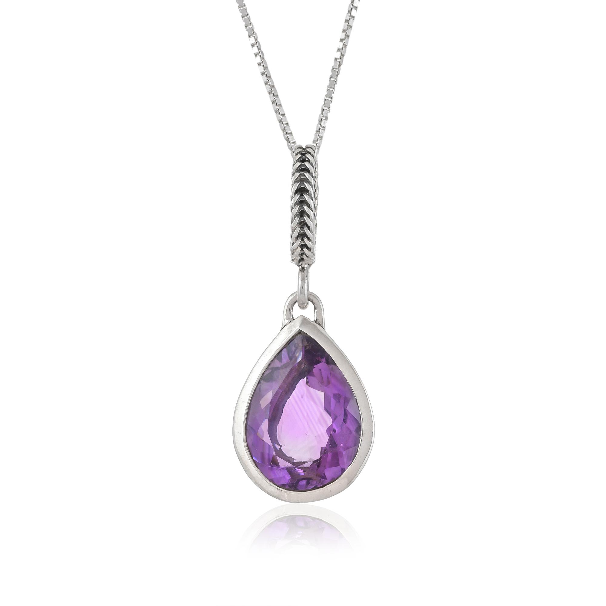 

Natural Amethyst Pendant for women 925 sterling silver pendant