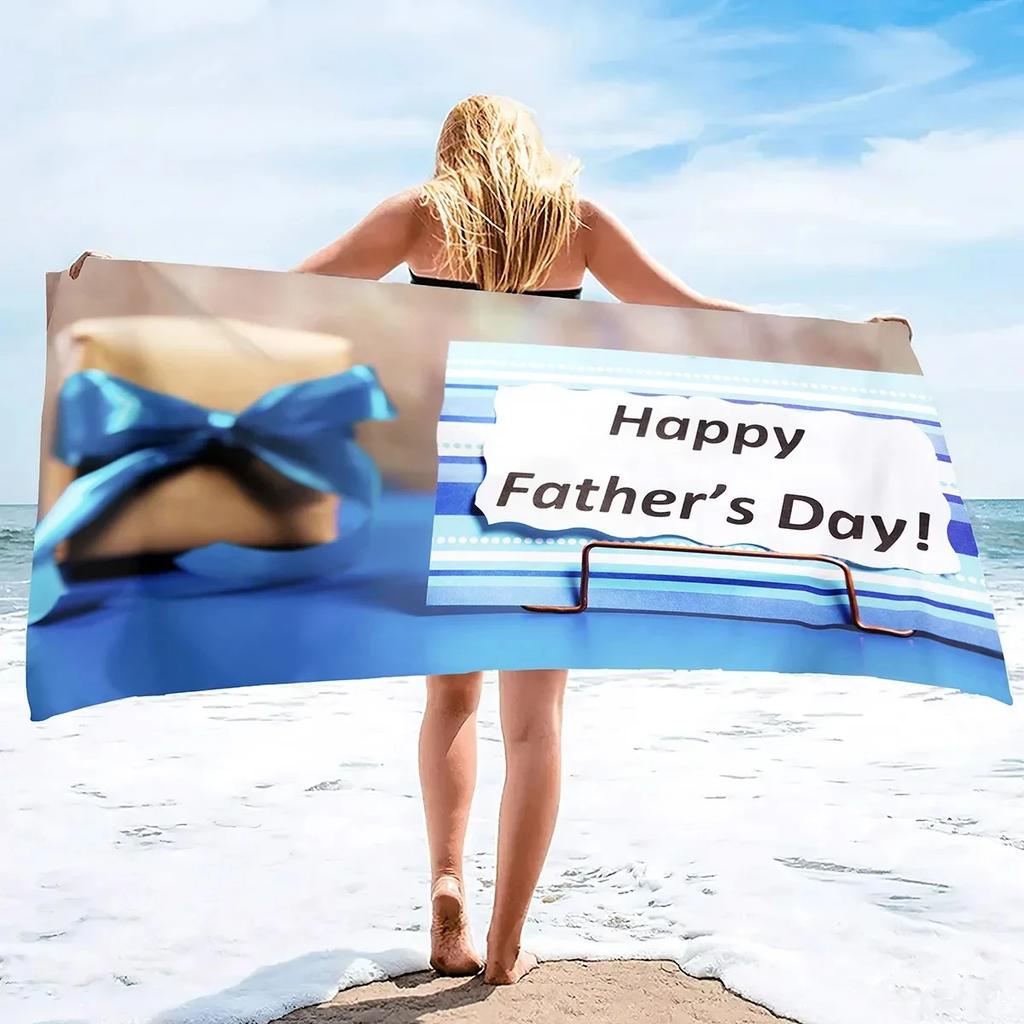 Frohen Vatertag Strandtuch Mikrofaser Sandfrei Badetuch für Papa Männer Geschenk Schnelltrocknend Reise Pool Schwimmen Fitness Sport Spa Handtücher