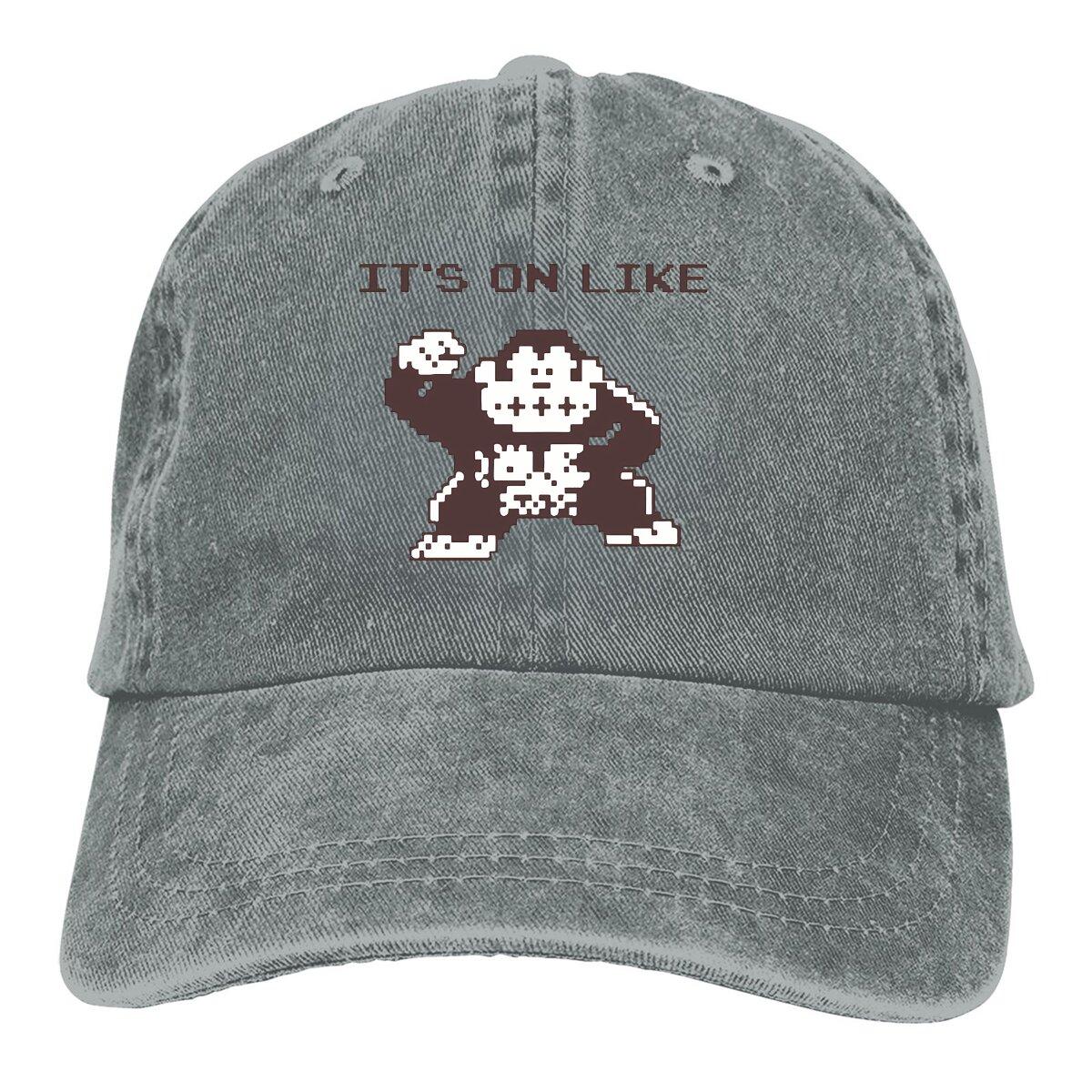 

It s On Like Vintage 80s Gaming Baseball Caps Peaked Cap Donkey Kong Game Sun Shade Hats for Unisex One Size