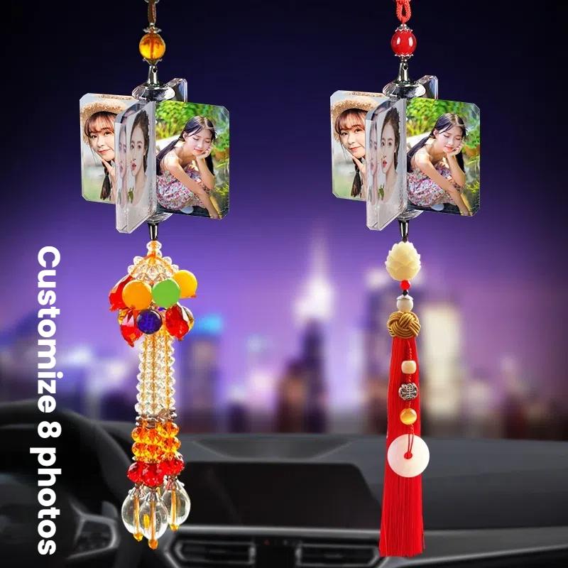 Dropshipping Gift Car pendant photo custom car charm crystal pendant rearview mirror ornament ladies personality car hanger