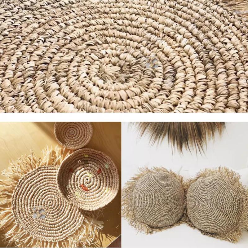 Washable Raffia Straw Thin Thread Hand-Woven Bag Summer Knitted Hat Hook Crochet Line DIY Women's Bag Materials TJ20518