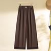 Spring 2025 Casual Plus Size Wide Leg High Waist Pants, Thin Drapey Summer Style, Khaki & Black