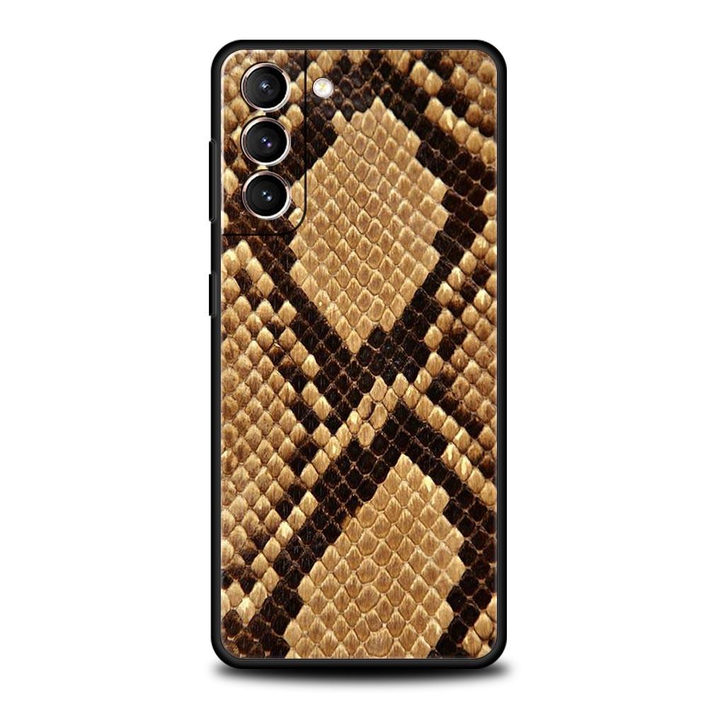 Pretty Luxury Snake Skin Phone Case For Samsung Galaxy S24 S23 S22 S20 Ultra S21 FE 5G S10 S9 Plus S10E Soft Silicone Cover