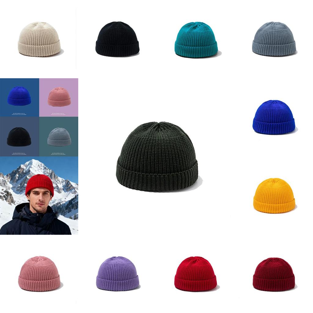 Knitted Hat For Women Men With Solid Color For Autumn Winter Fashion Style