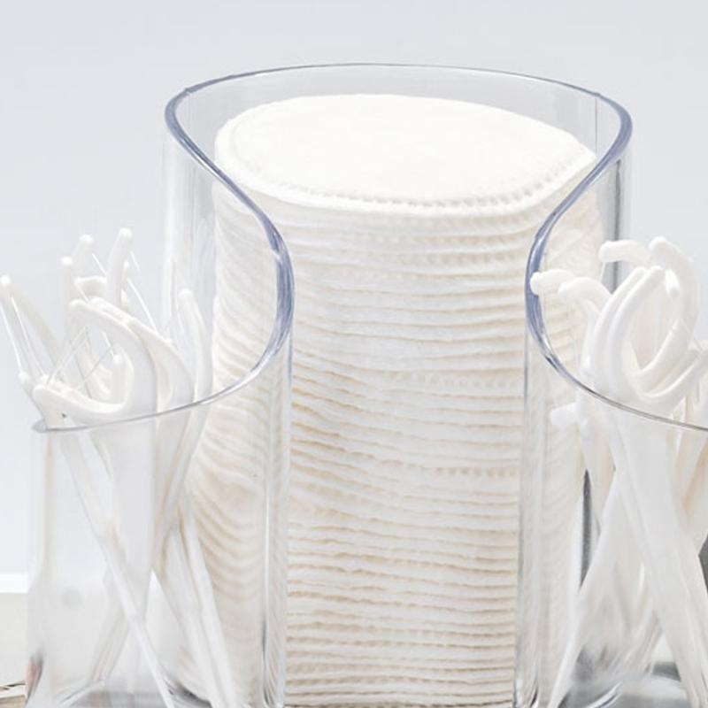Space Saving Countertop Organiser For Cotton Swabs Floss Dispensing Bathroom Essential Storage Container