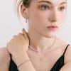 Mezmic Moissanite Square Pave Tennis 925 Silver Necklace
