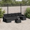 VidaXL Garden Lounge Set 8 Pcs with Cushions Black Braided Resin 3219335