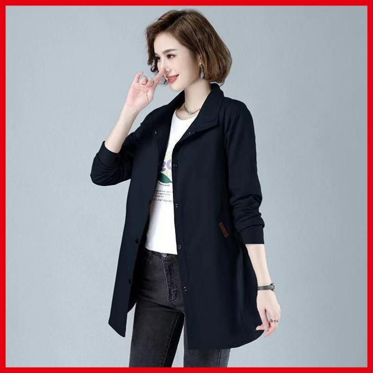 S-7XL 300 Kg Plus Size Women's Autumn and Winter Shirt Windbreaker Women's Mid-length Mother's Jacket Top