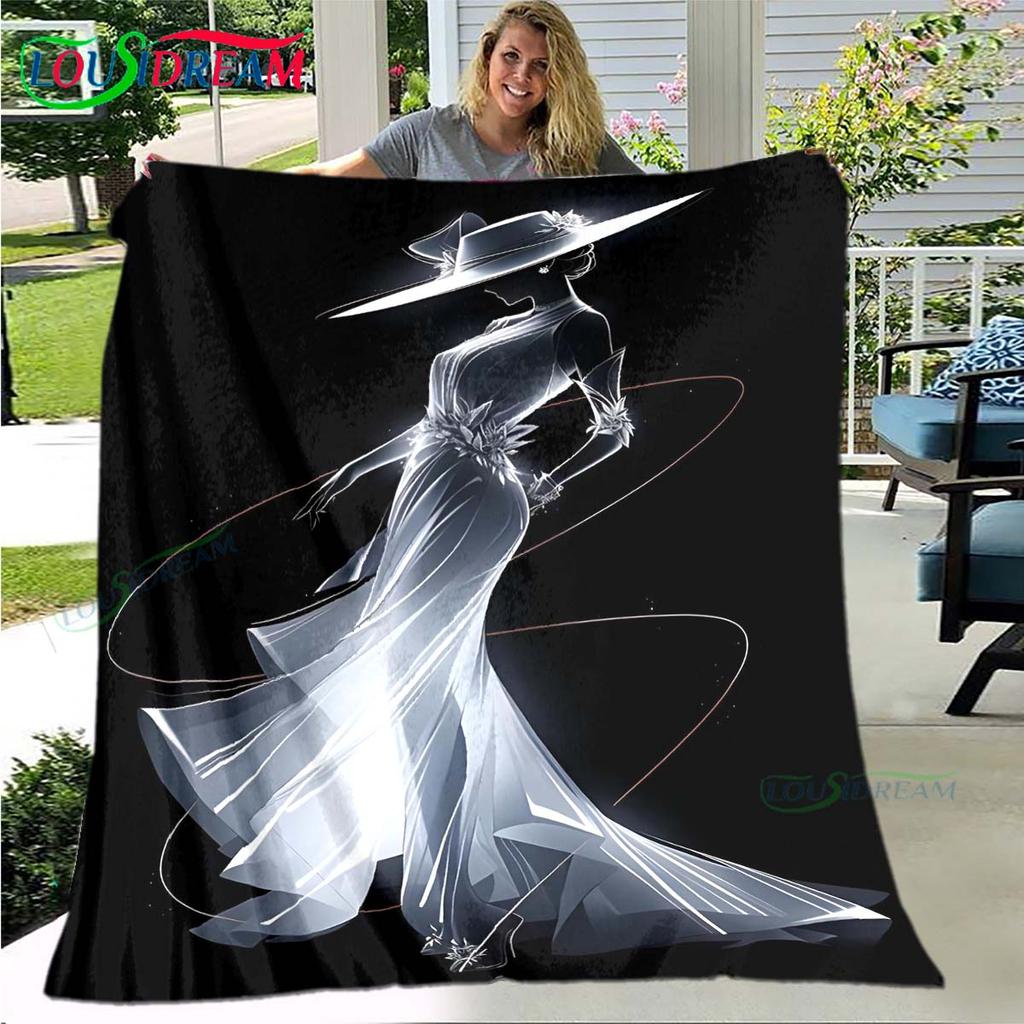 Fashion New Woman-Sexy Pattern Blanket Flannel Thin Blanket Portable Home Travel Office Lunch Break Blanket Birthday Gift