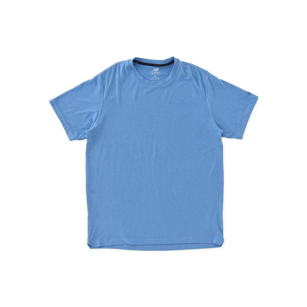 New Balance RW Tech T Shirts Men's Blue Crew Neck Moderate Straight Fit MT23059-HER