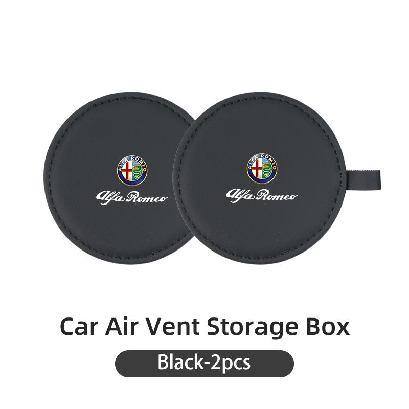 qctfz6 Car scratch resistant leather wrapped water cup pad For Alfa Romeo 159 Giulietta Giulia 147 Mito 156 166 GT Stelvio F1 Volante
