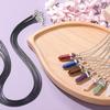Jade Hexagonal Crystal Pendant Necklace - Multicolor Crystal Sweater Chain