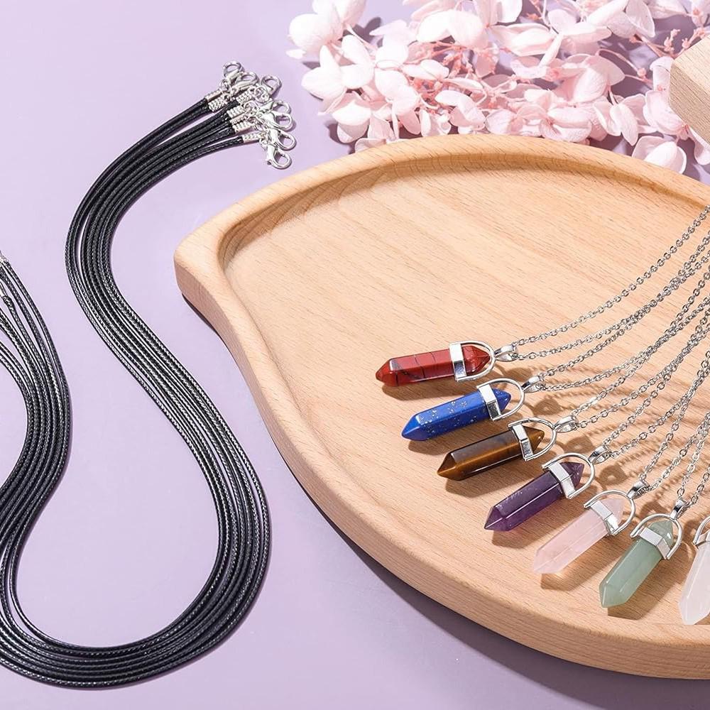 Jade Hexagonal Crystal Pendant Necklace - Multicolor Crystal Sweater Chain