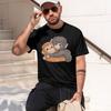 Cute Baby Monkey Named Punch Plush Hugging Pure T-Shirt for Men Summer Vintage Shirt Tops Model