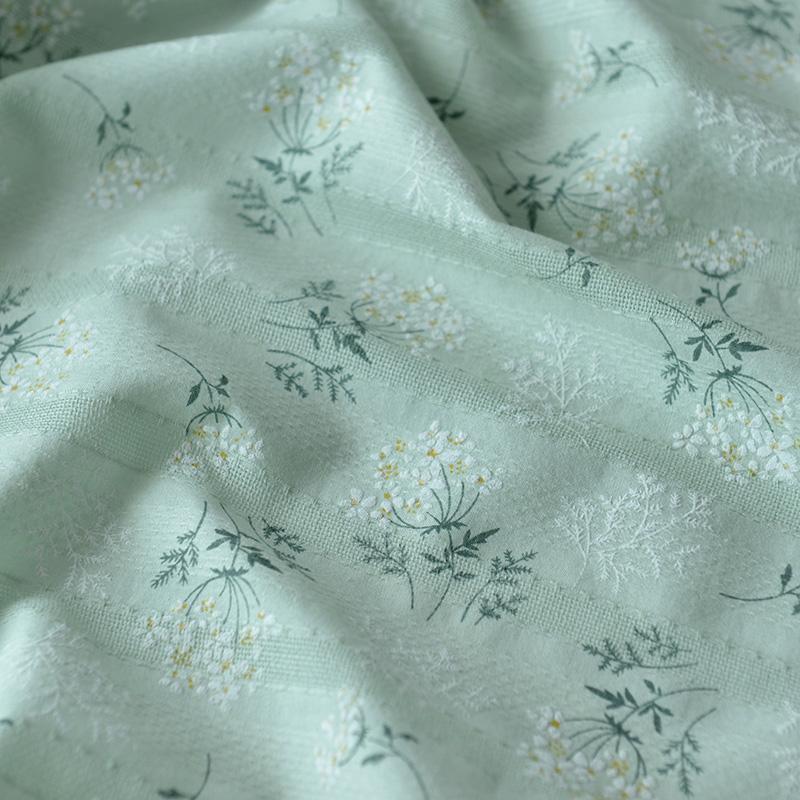 Pure Cotton fabric Small Jacquard imitation embroidery Material cotton clothing handmade DIY fabric skirt children's clothing fa