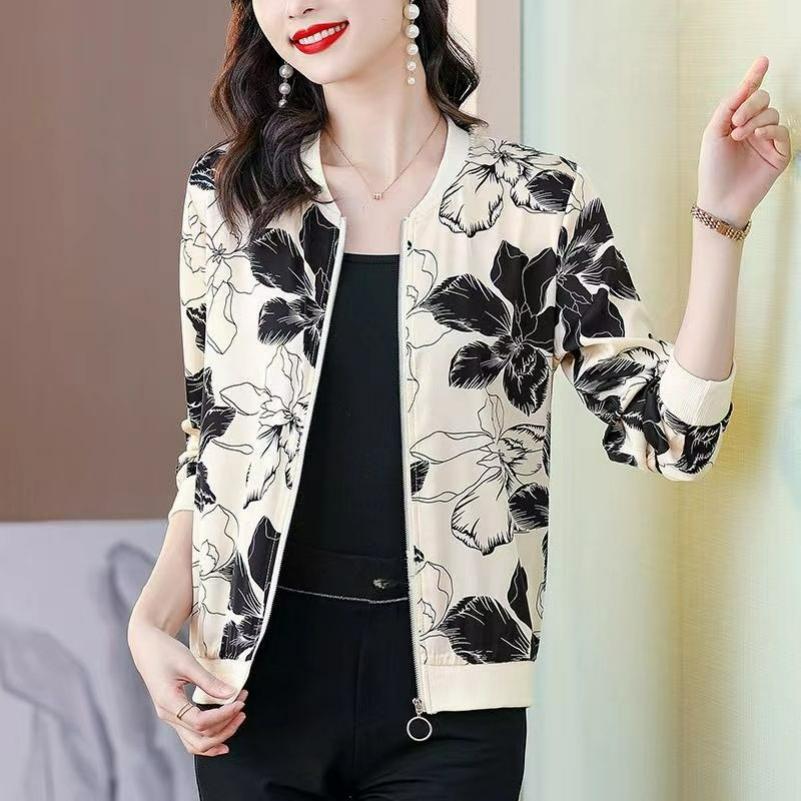 Sommer Sonnenschutzkleidung Damen Lockerer Sommer Kurzjacke Weiblich Mutter Mode Große Größe Western Stil Strickjacke Top