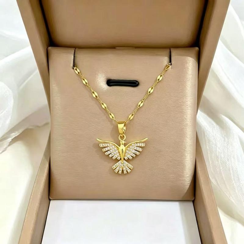 Phönix mit ausgebreiteten Flügeln Anhänger Schlüsselbein-Halskette Leichter Luxus Mode-Schmuck für Damen