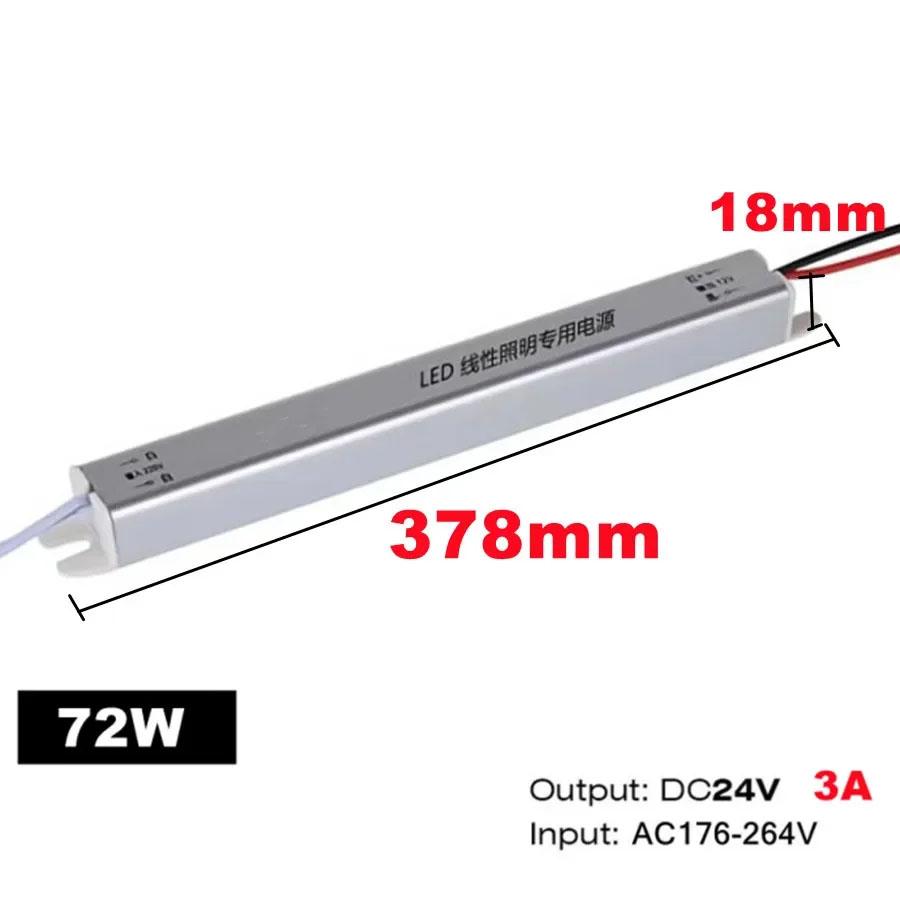 12V/24V Ultratynn Switching Power LED Driver Strømforsyning AC 220V Belysningstransformator for LED-stripe 24W 36W 48W 60W 72W 100W