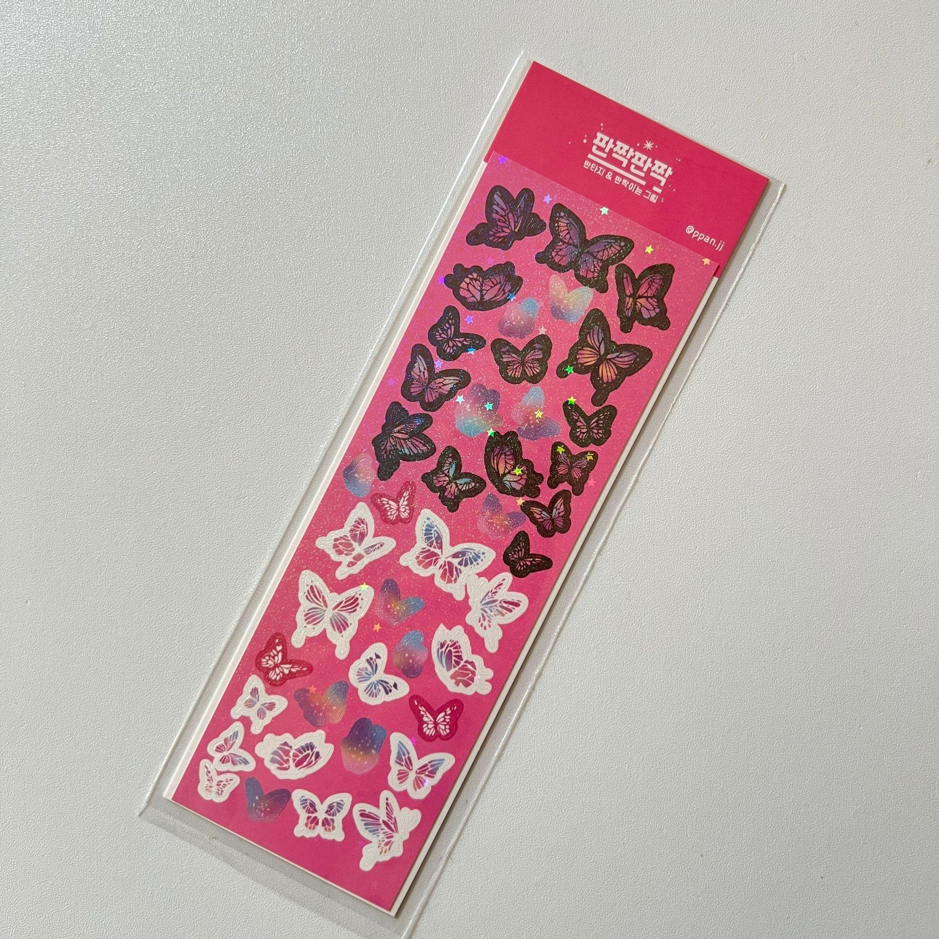 

Корейская популярная постепенно меняющаяся цветная наклейка-бабочка Laser Goo Card Декоративная наклейка DIY Материал