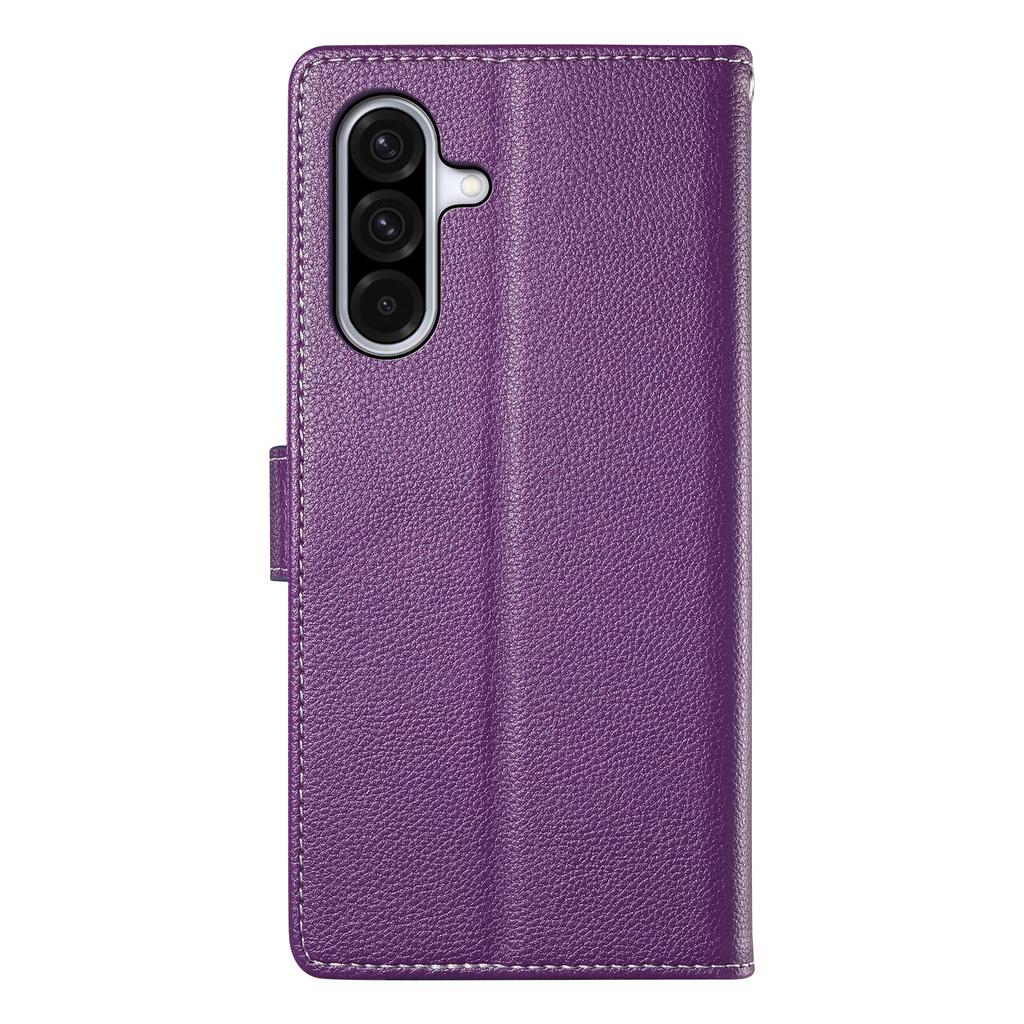 DF-012 Für Samsung Galaxy A36 5G Hülle Litschi-Textur Leder Magnetischer Verschluss Brieftasche Ständer Handyhülle