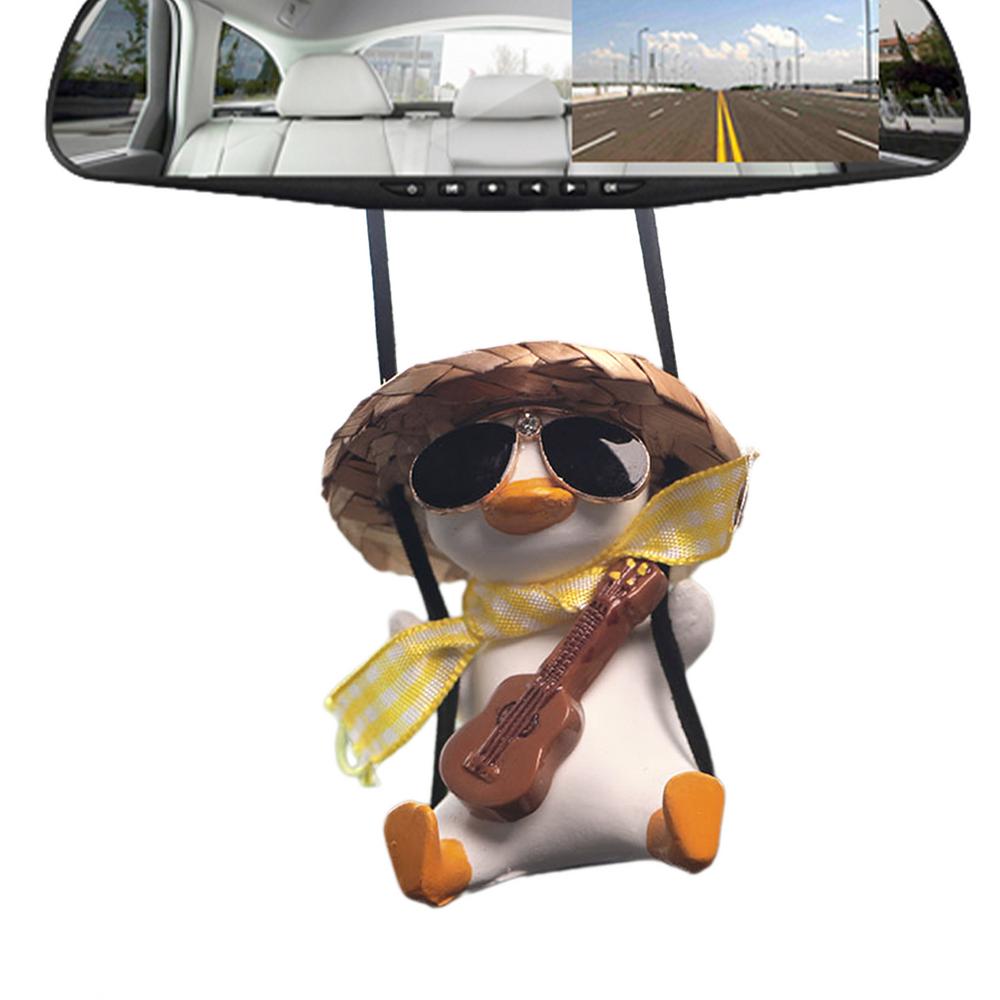 Duck Swinging Car Ornament Duck Car Hangings Ornament Car Charm For Rear View Decor Aesthetic Ornament Interior Accessories