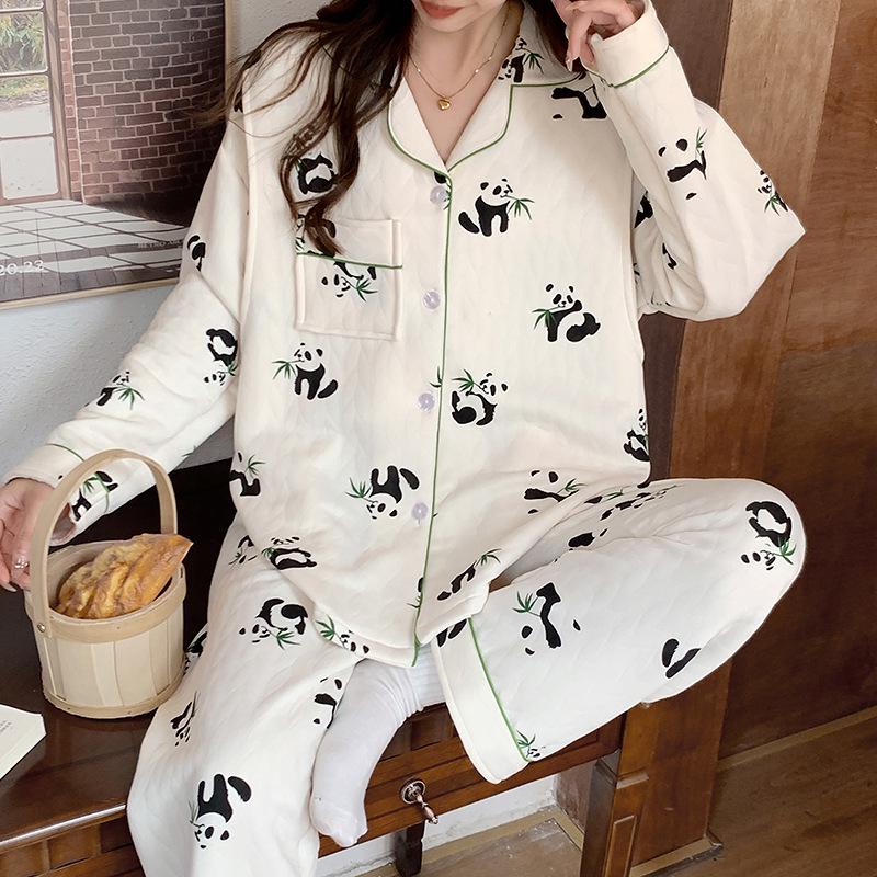 Air Cotton Maternity Pajama Set: Spring & Autumn Nursing and Postpartum Wear for Women