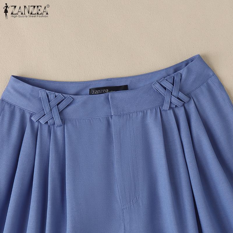ZANZEA Women Summer Solid Color Loose Casual Short Pants