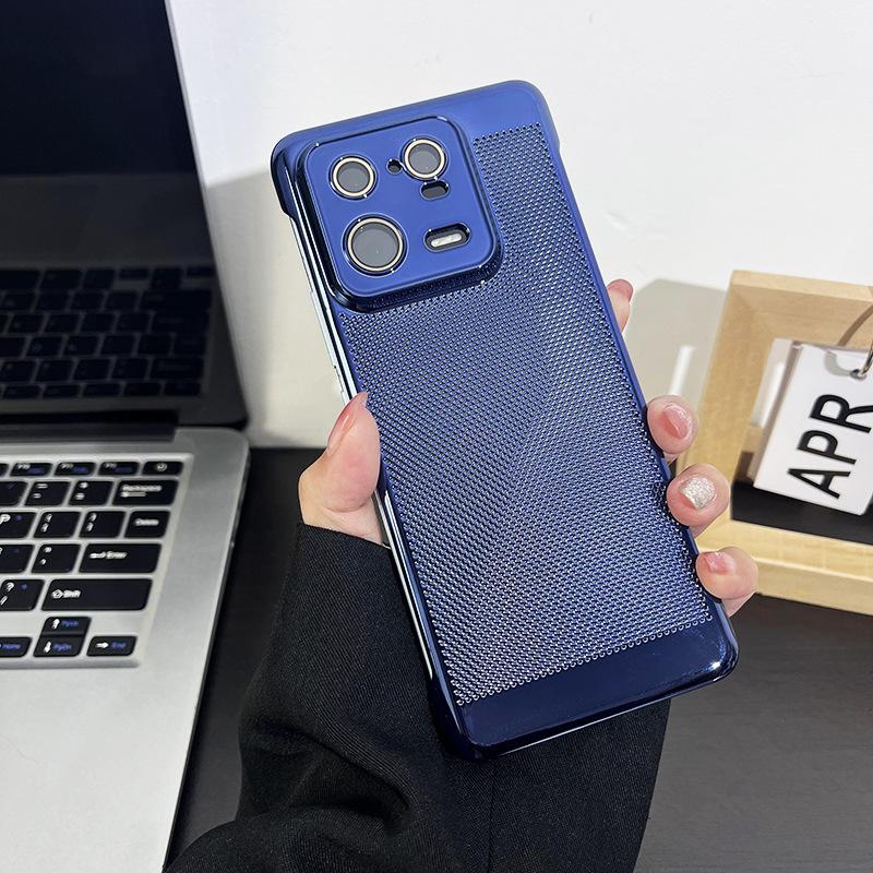 Compatible with Xiaomi 13 ULTRA electroplated cooling mesh phone case, Xiaomi 14 comes with lens protector, shockproof PC hard case