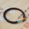 S925 Sterling Silver Wénwán Blue Jade & Agarwood Beaded Bracelet, 5mm, Cultural & Creative Single Loop Jewelry Gift