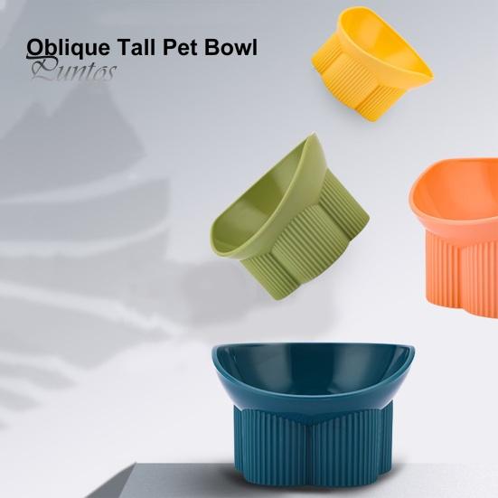 Macaron Color Pet Bowl Dog Cat with Raised Stand Food Water Feeder Protect Cervical Vertebra Backflow Prevention Elevated