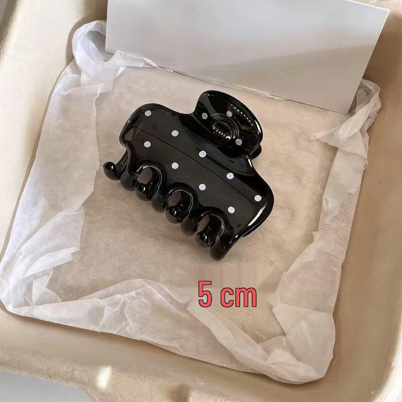 Koreanischer Eleganter Kürbisbogen Polka Dot Haarspange - Groß, Cremige Texturierte Hochsteckfrisur-Accessoire