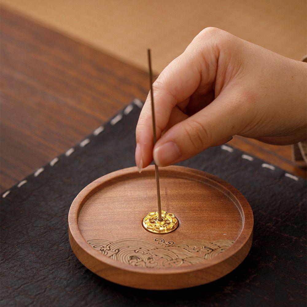 Solid Wood Incense Stick Holder Handmade Incense Stove Chinese Zen Line Incense Burner  Indoor Use