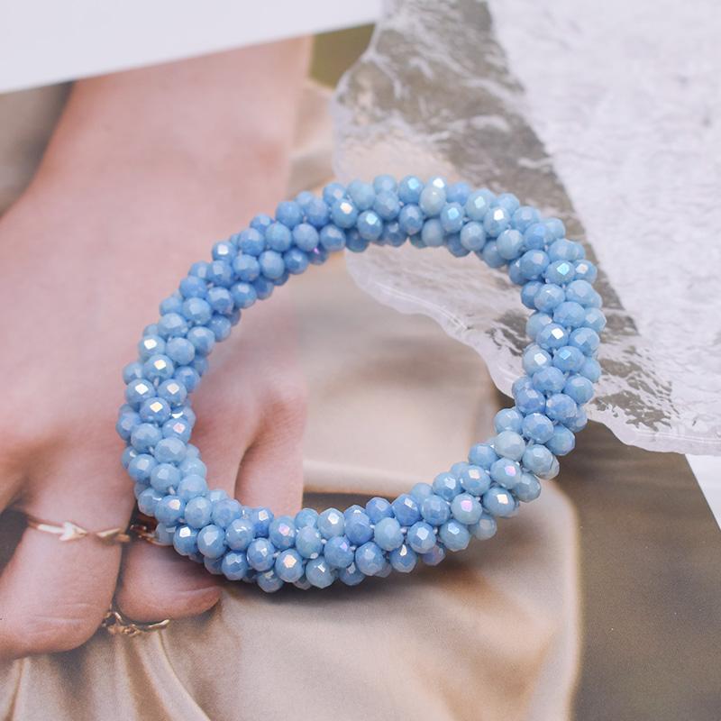 Trendy Bead Bracelet Elastic Handmade Strand Bracelets for Women Gift New Hair Accessory Glass Beads Bracelet