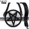 Satan Invertiertes Pentagram Edelstahl Choker Halsketten für Damen Schwarze Kette Halsketten Schmuck bijoux femme N541BKS03