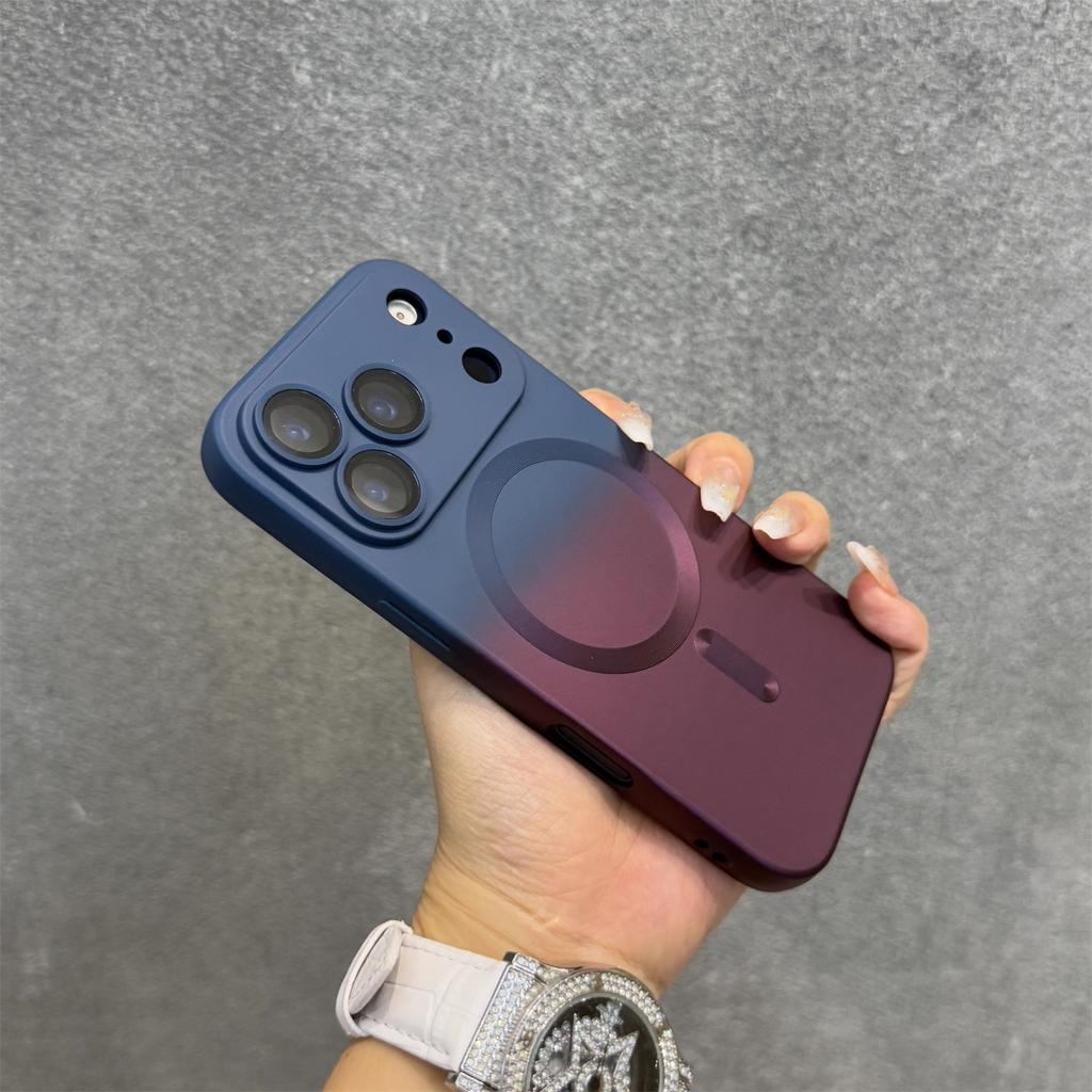 Applicable To IPhone17PRO Mobile Phone Case Gradient Magnetic Scrub Apple 16E Silicone 15 Full Package Anti Fall Protection Case