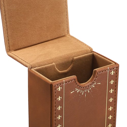 BSTKEY Tarot Card Storage, Leather, Magnetic Closure, Tarot Card Organizer, Card Case, Tarot Card Box, Standard Size, Hot Stamping, Stylish, Brown + G