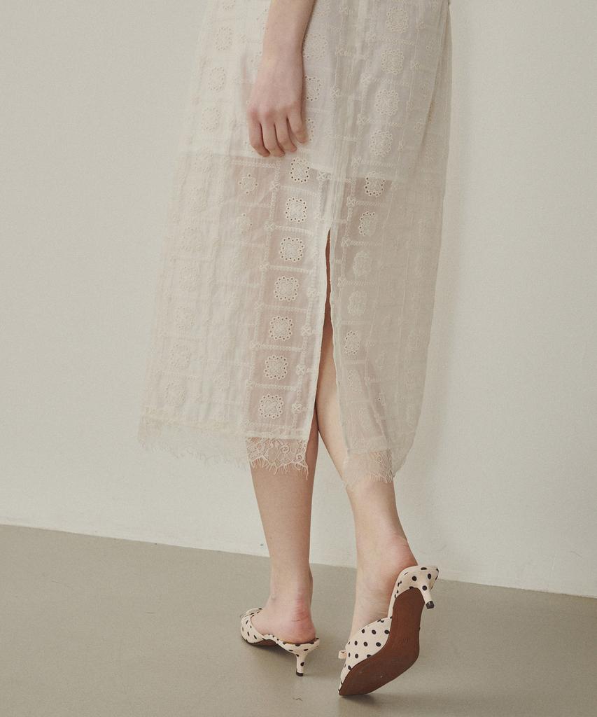 MELLY&ROSE Sheer Midi Skirt (315303)