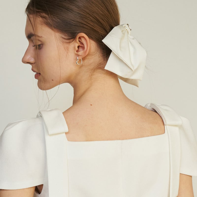 FLOWOOM Matt Point Hair Ribbon-White