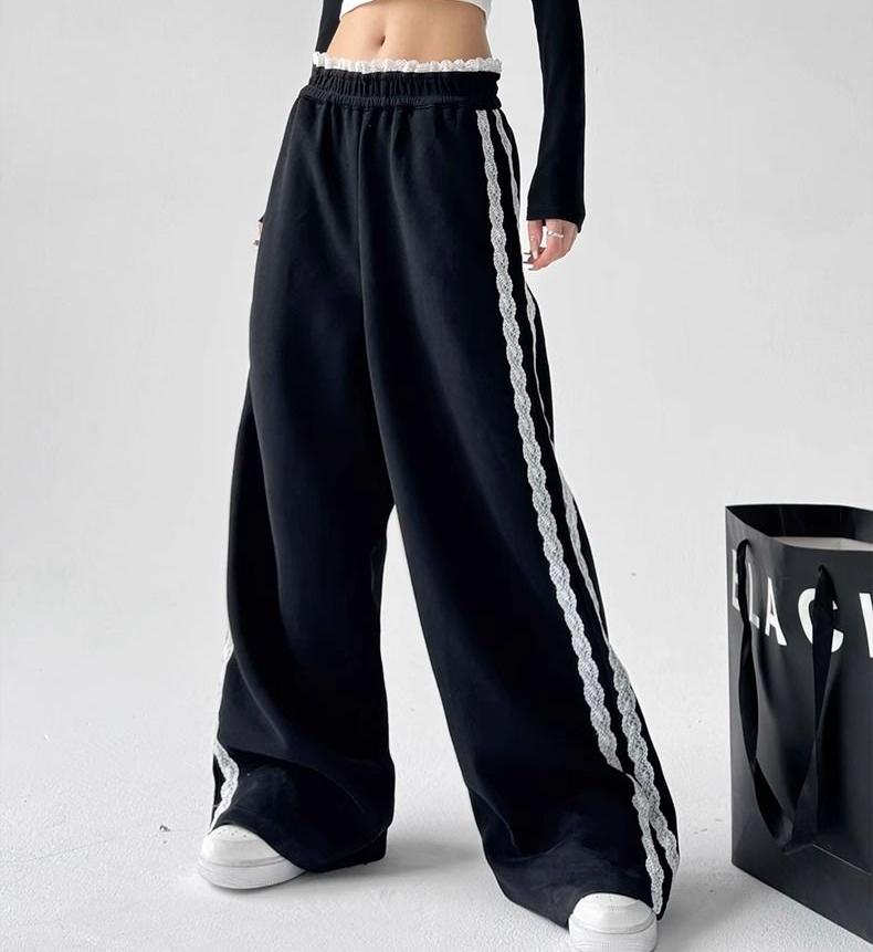 Women’s Wide Leg Lounge Pants High Waisted Loose Sweatpants Crossover Waist Comfy Yoga Bottoms