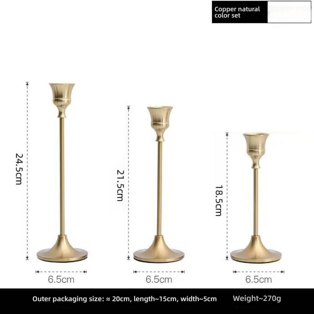 Gold Metal Pillar Candle Holder for Candles for Candles, Table Design Candlesticks Tabletop Decorative Home Dining Centerpiece