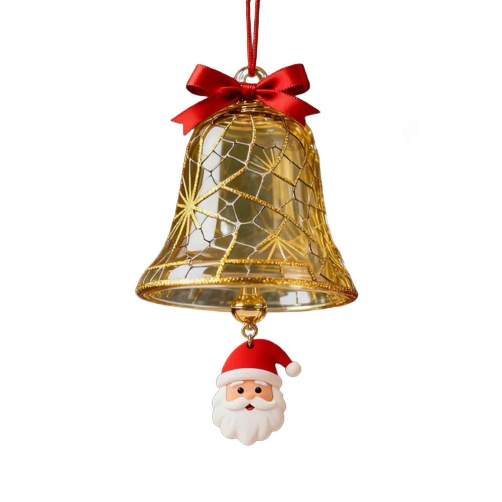 Weihnachtsglocken-Ornamente Weihnachtsbaumhänger Jingle Bell mit Weihnachtsmann/Elch/Pinguin-Ornamenten für die Feiertags-Heimbaumdekoration